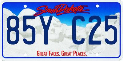 SD license plate 85YC25