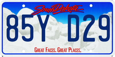 SD license plate 85YD29