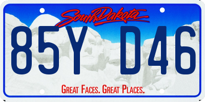 SD license plate 85YD46