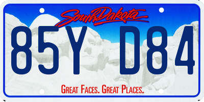 SD license plate 85YD84