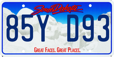 SD license plate 85YD93
