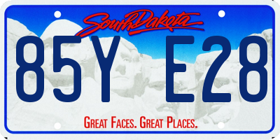 SD license plate 85YE28