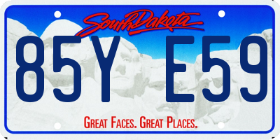 SD license plate 85YE59