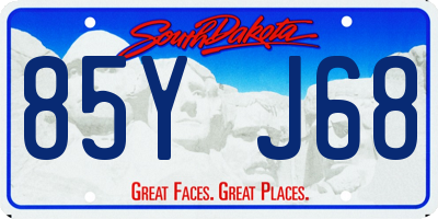SD license plate 85YJ68
