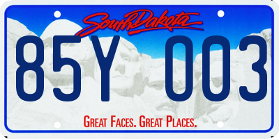 SD license plate 85YO03