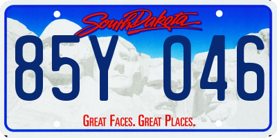 SD license plate 85YO46