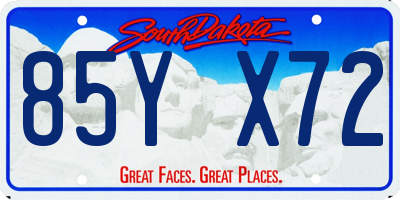 SD license plate 85YX72