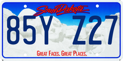 SD license plate 85YZ27