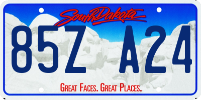SD license plate 85ZA24
