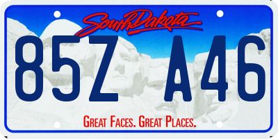 SD license plate 85ZA46
