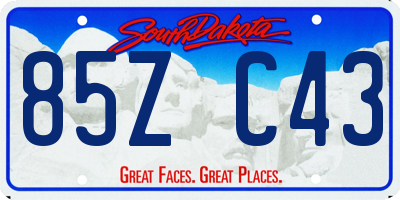 SD license plate 85ZC43