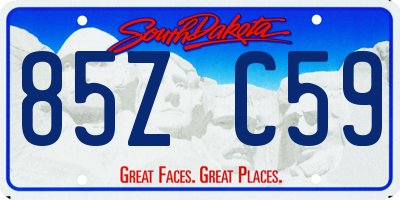 SD license plate 85ZC59