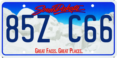 SD license plate 85ZC66