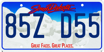 SD license plate 85ZD55