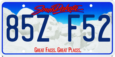 SD license plate 85ZF52