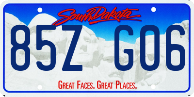 SD license plate 85ZG06