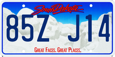 SD license plate 85ZJ14