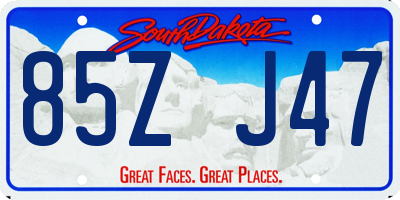 SD license plate 85ZJ47