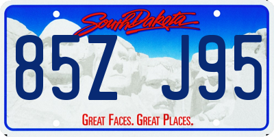 SD license plate 85ZJ95