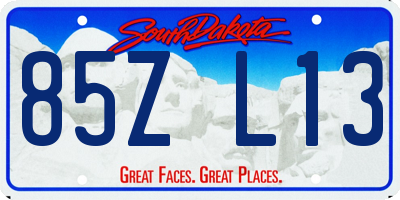 SD license plate 85ZL13