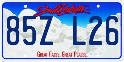 SD license plate 85ZL26