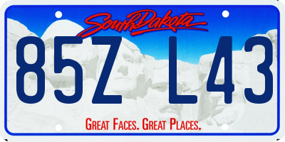 SD license plate 85ZL43