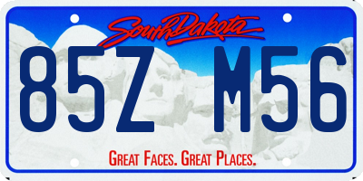 SD license plate 85ZM56