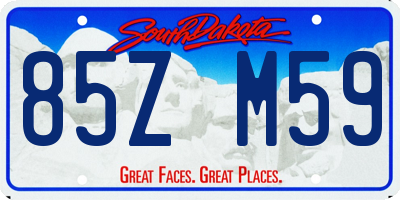 SD license plate 85ZM59