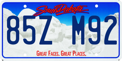 SD license plate 85ZM92