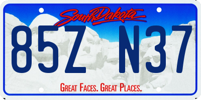 SD license plate 85ZN37