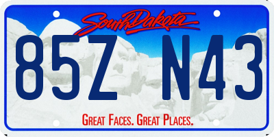 SD license plate 85ZN43