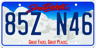 SD license plate 85ZN46