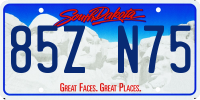 SD license plate 85ZN75