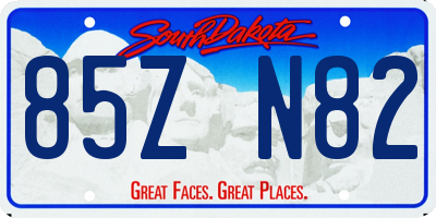 SD license plate 85ZN82