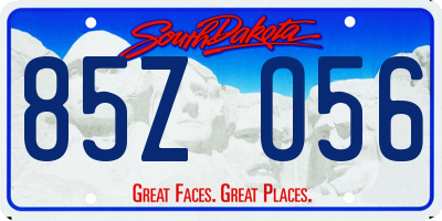 SD license plate 85ZO56