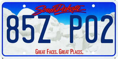 SD license plate 85ZP02