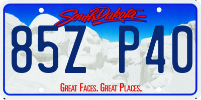 SD license plate 85ZP40