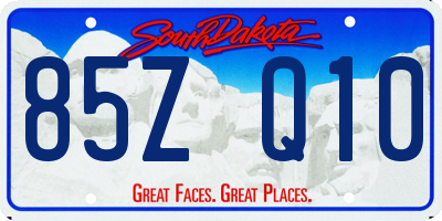 SD license plate 85ZQ10