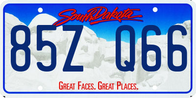 SD license plate 85ZQ66