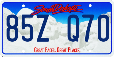 SD license plate 85ZQ70