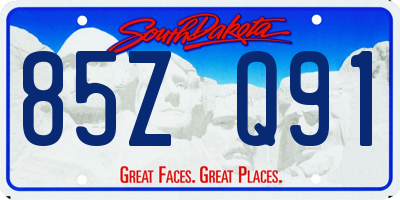 SD license plate 85ZQ91