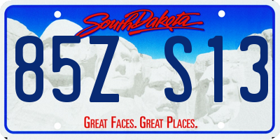 SD license plate 85ZS13
