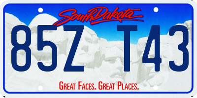 SD license plate 85ZT43