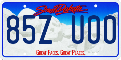 SD license plate 85ZU00