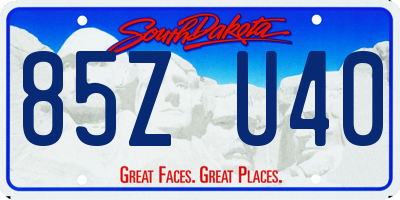 SD license plate 85ZU40