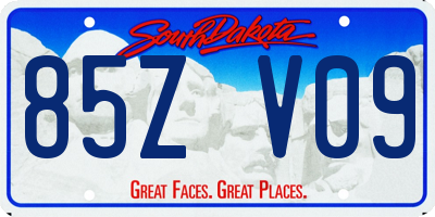 SD license plate 85ZV09