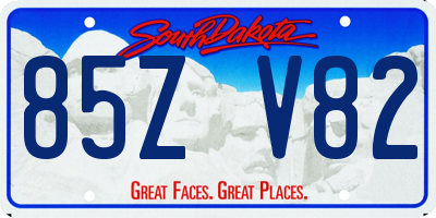 SD license plate 85ZV82