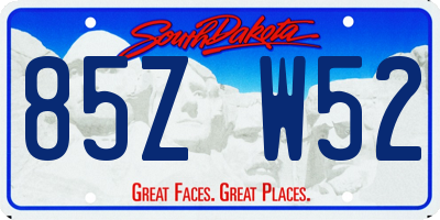 SD license plate 85ZW52