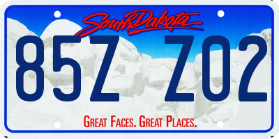 SD license plate 85ZZ02