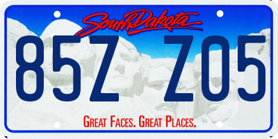 SD license plate 85ZZ05